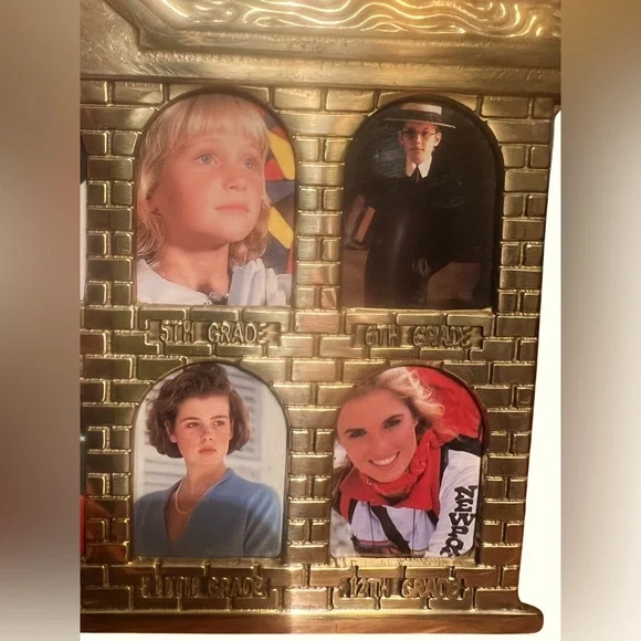 Solid Brass Never Used School House 12 Grade Photo Picture Frame - Picture 3 of 6